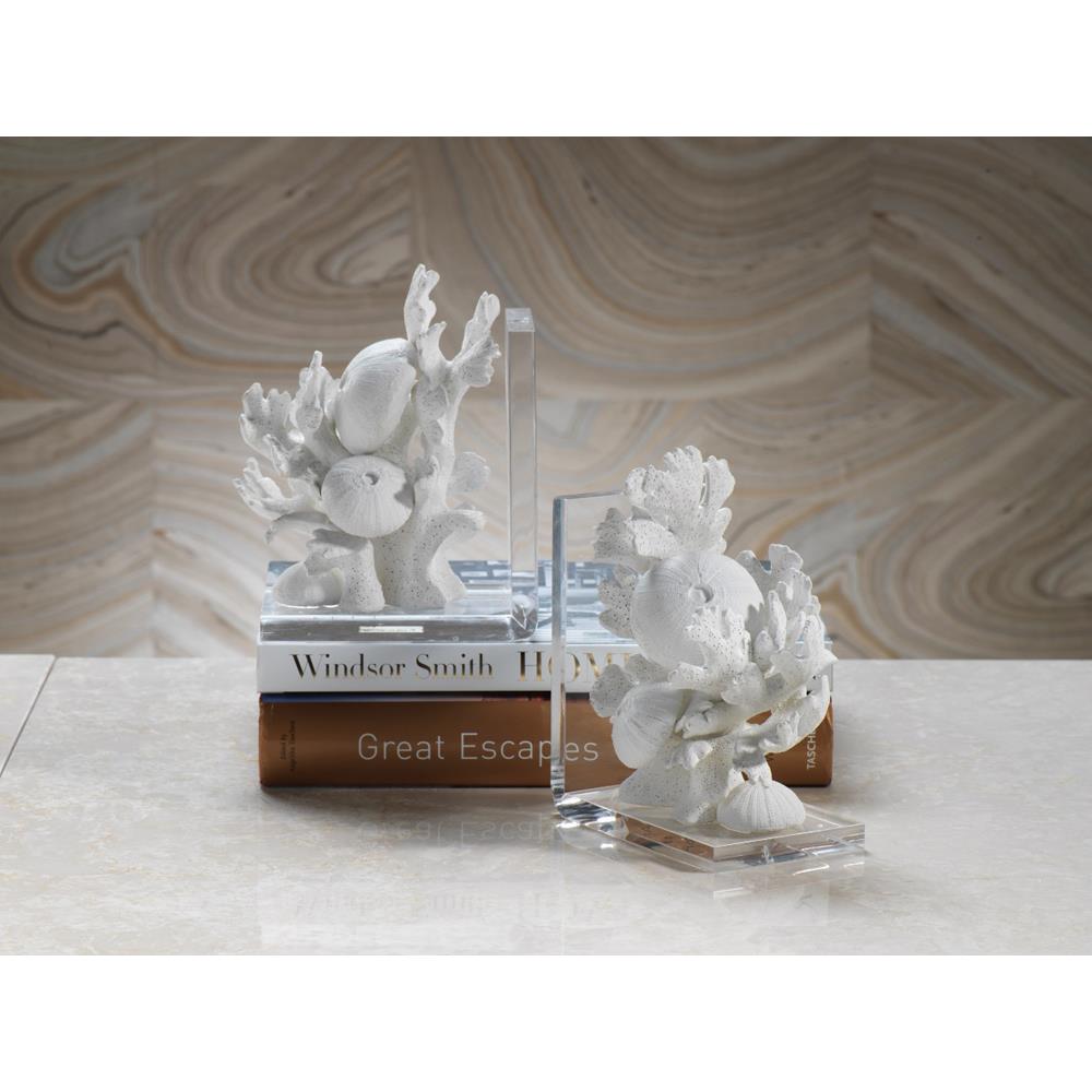 Zodax Zarya Coral Resin Bookends - Set of 2 | Bookends | Modishstore-2