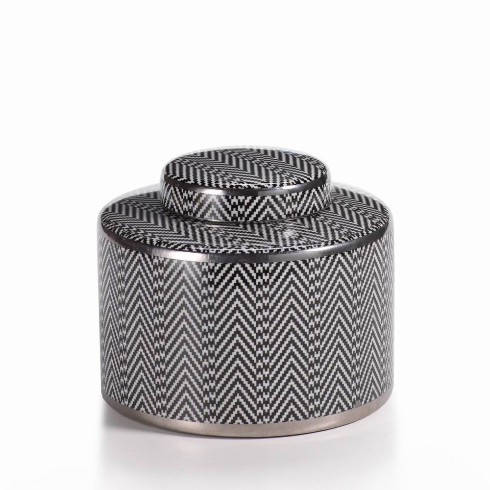 Zodax Matiss Chevron Decorative Jar | Jars & Canisters | Modishstore