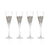 Zodax 4-Piece Reza Crosshatch Champagne Flute Set - Platinum | Drinkware | Modishstore