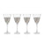 Zodax 4-Piece Reza Crosshatch Wine Glass Set - Platinum | Drinkware | Modishstore