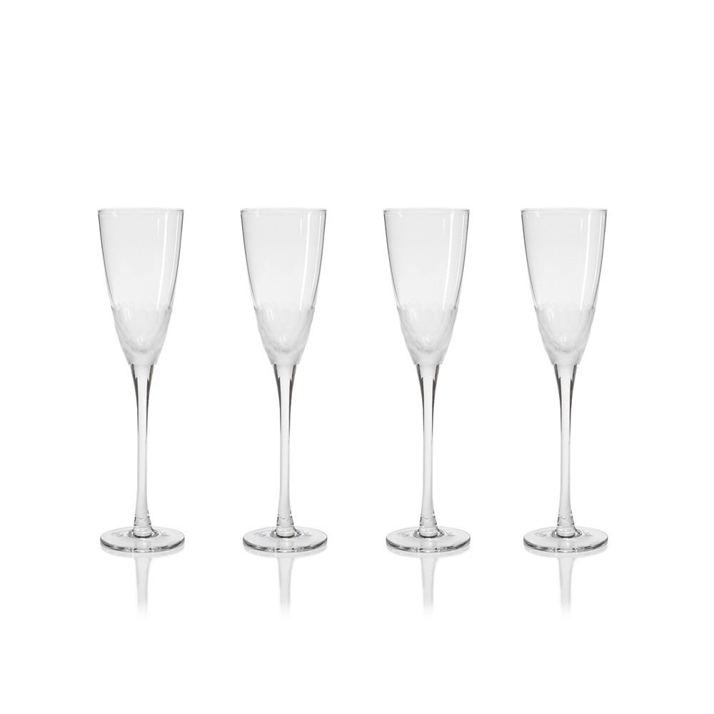 Zodax Vitorrio Frosted Champagne Flutes - Set of 8 | Drinkware | Modishstore