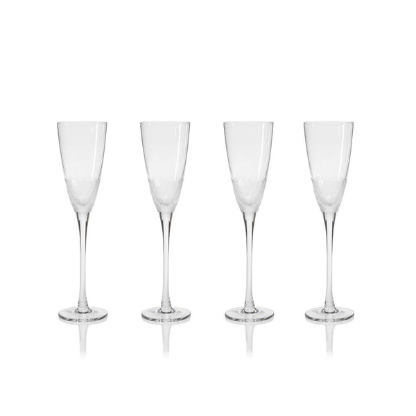 Zodax Vitorrio Frosted Champagne Flutes - Set of 8 | Drinkware | Modishstore