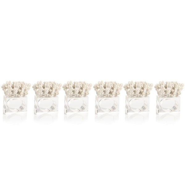 Zodax Lia Coral Napkin Rings - Set of 6 | Kitchen Accessories | Modishstore-2