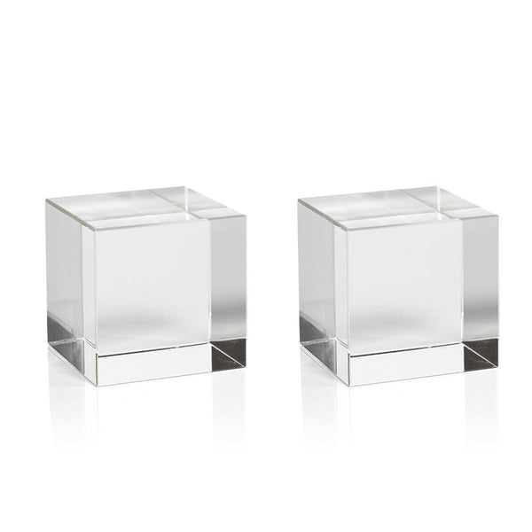 Zodax Jacy Crystal Glass Straight Cube- Set of 2 | Glass Terrariums | Modishstore-2