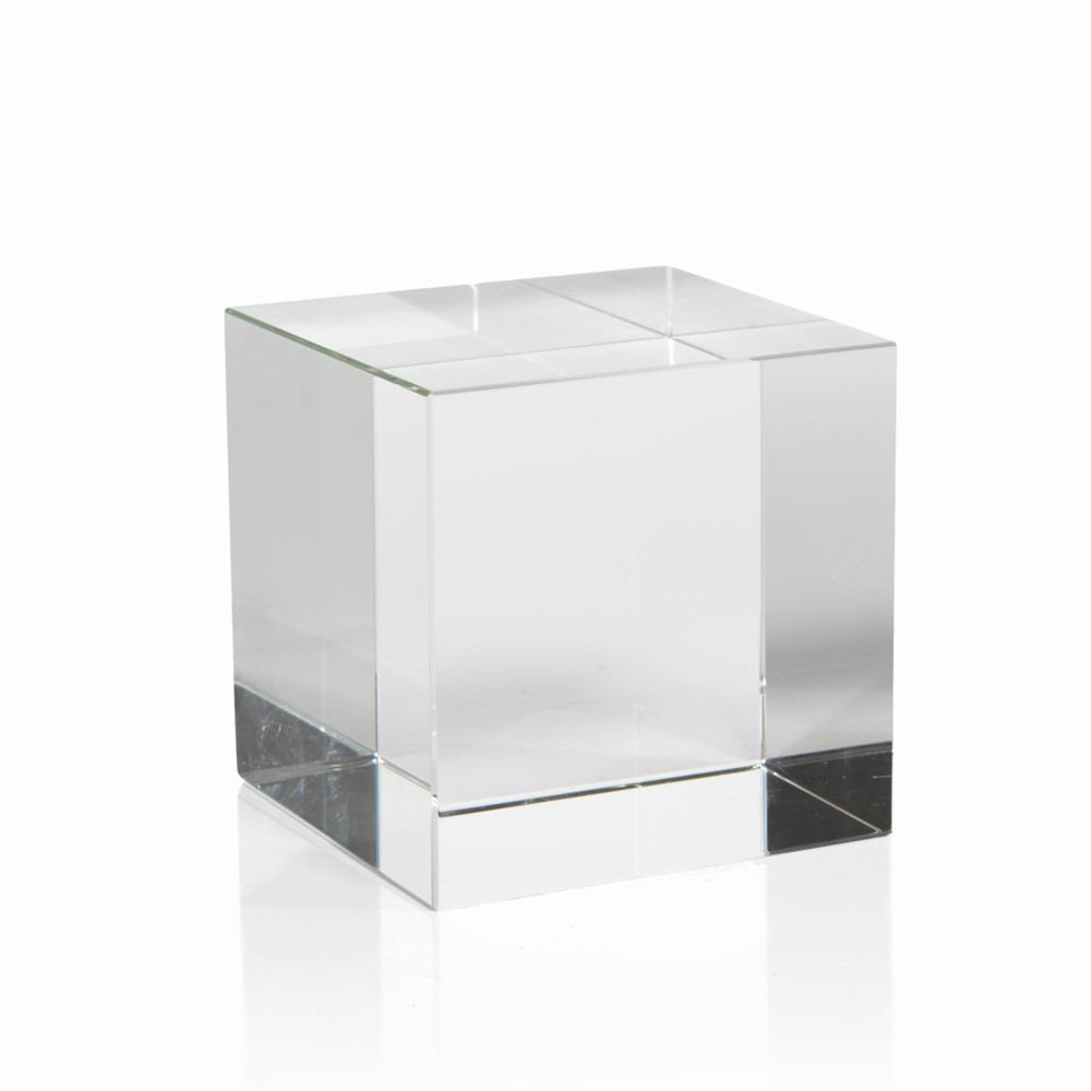 Zodax 4.5-Inch Jacy Crystal Glass Straight Cube | Glass Terrariums | Modishstore