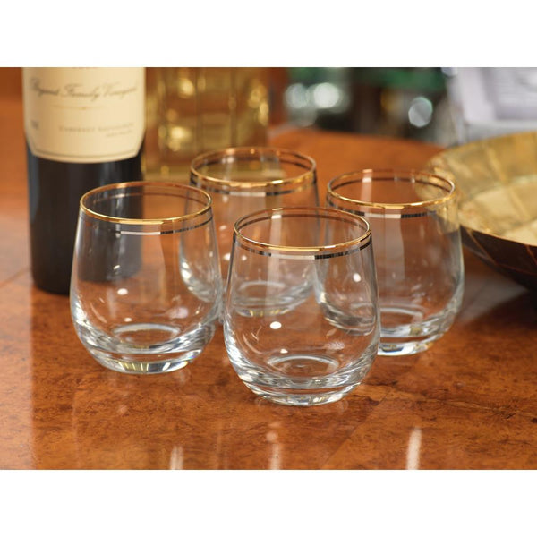 Zodax 4-Piece Raku Rock Glass Set | Drinkware | Modishstore