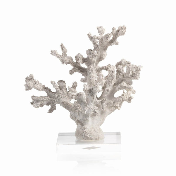 Zodax 10.5-Inch Tall Nerissa Coral Sculpture on Acrylic Base - White | Sculptures | Modishstore-2