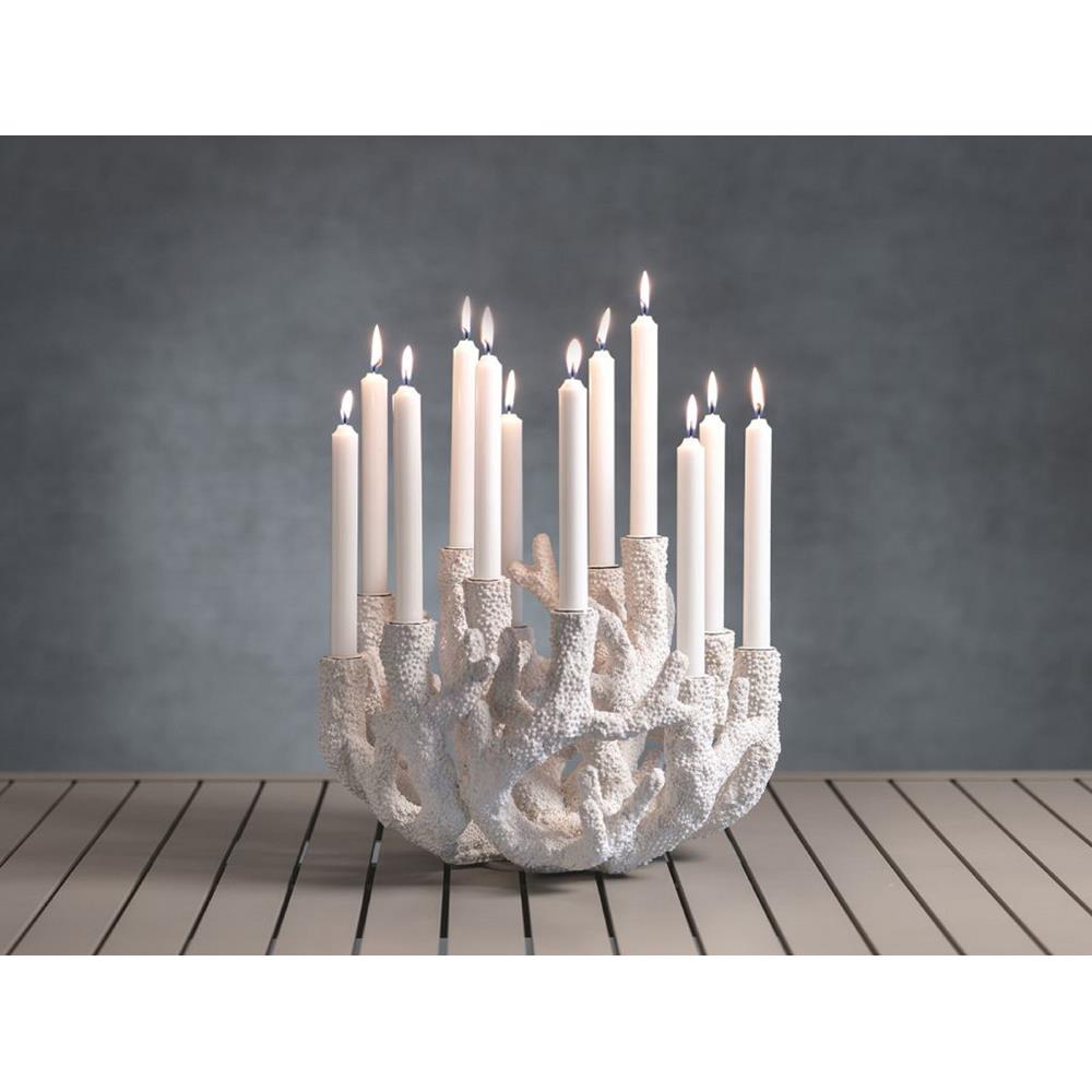 Zodax 12-Tier Cayo Coral Polyresin Taper Candle Holder | Candle Holders | Modishstore