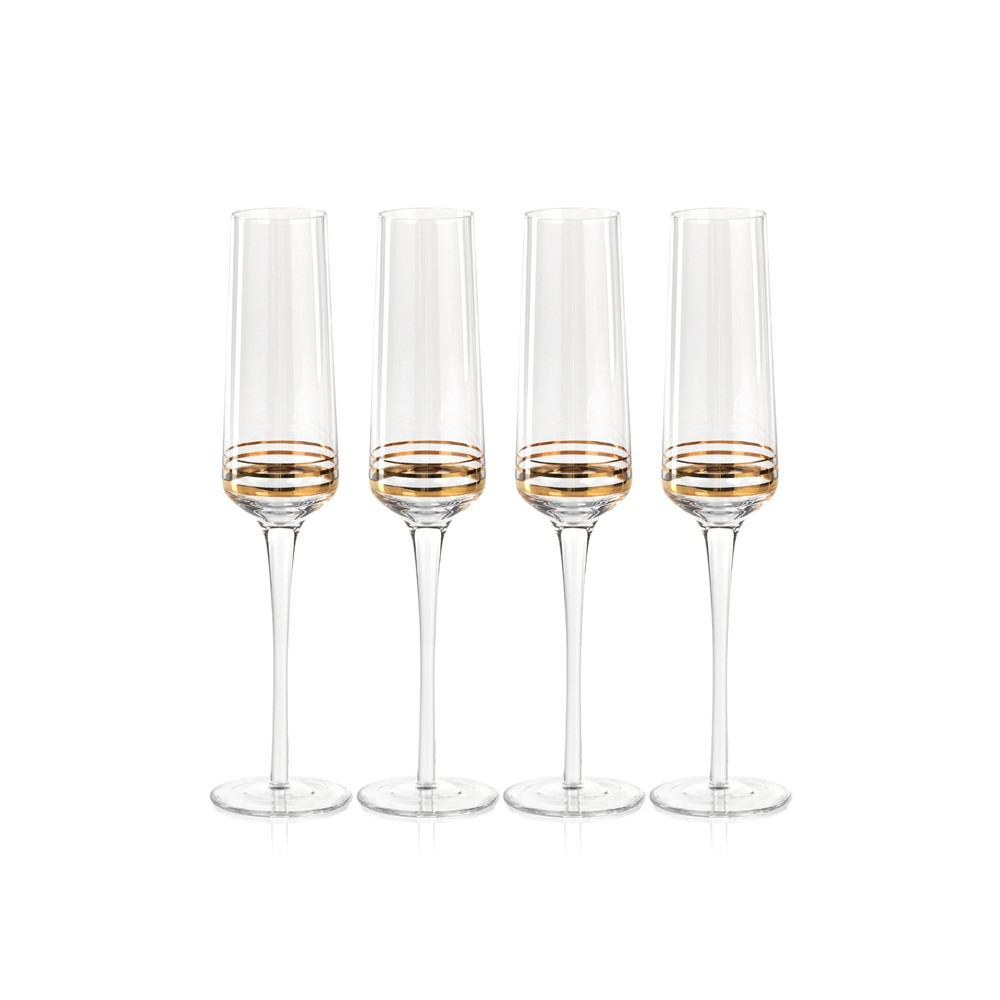 Zodax Sofia Champagne Flutes - Set of 4 | Drinkware | Modishstore-2