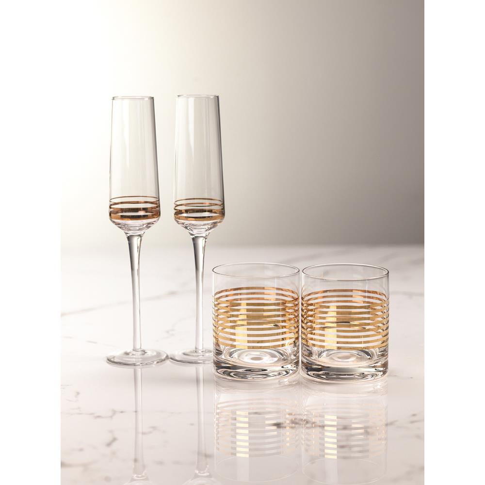 Zodax Sofia Champagne Flutes - Set of 4 | Drinkware | Modishstore