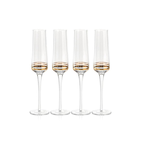 Zodax Sofia Champagne Flutes - Set of 4 | Drinkware | Modishstore-2