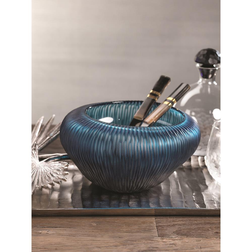 Zodax Blue Bay 6-Inch Tall Freeform Glass Bowl | Decorative Bowls | Modishstore