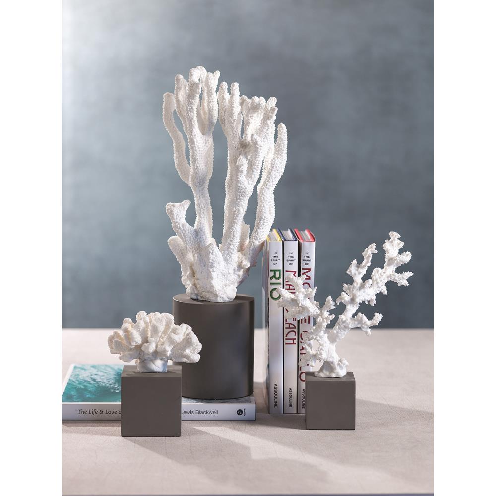 Zodax Lagoon 20.5-Inch Tall Coral Sculpture on Round Cement Base | Sculptures | Modishstore