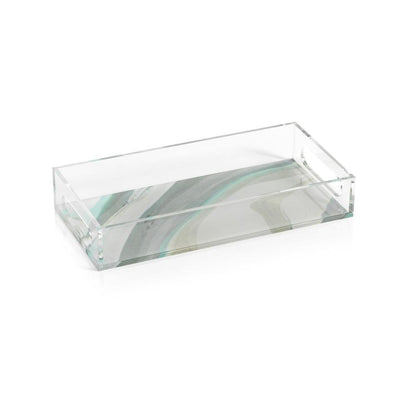 Zodax Aqua Lagoon Rectangular Agate Tray | Trays | Modishstore-2