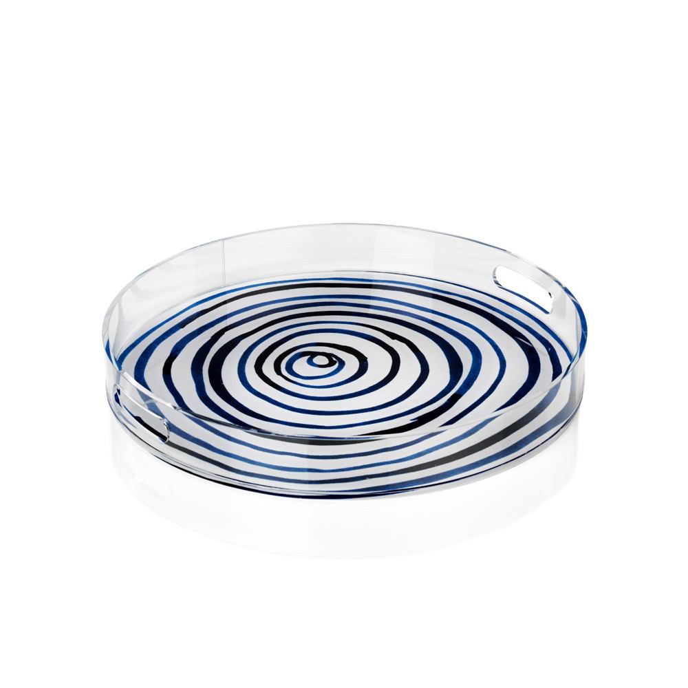 Zodax 18-Inch Diameter Blue Circle Round Tray | Trays | Modishstore-2