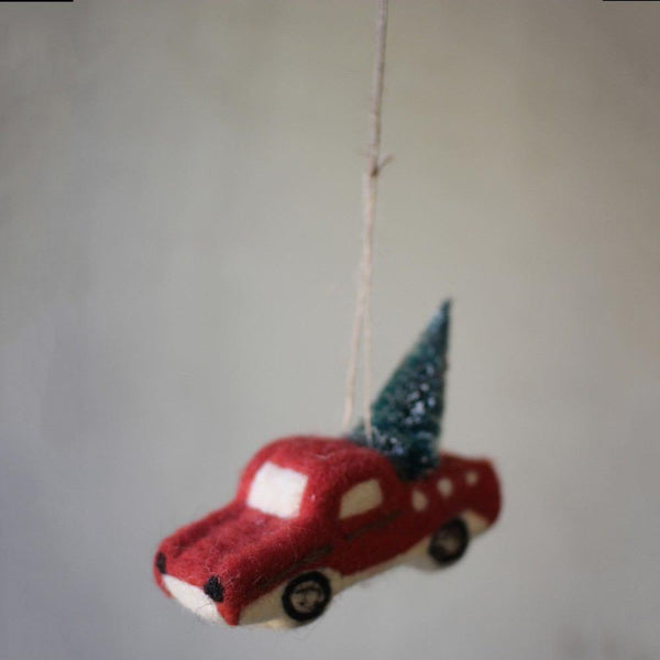 Kalalou Felt Truck With Christmas Tree - Set Of 4 | Modishstore | Holiday