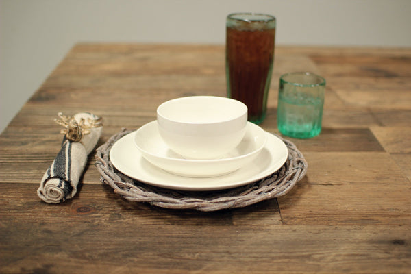 Kalalou White Ceramic Dinnerware (Min 4) - Set Of 3 | Modishstore | Dinnerware