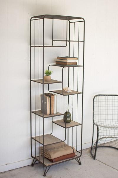Kalalou Multi Level Wood And Metal Shelving Unit | Modishstore | Shelves & Shelving Units