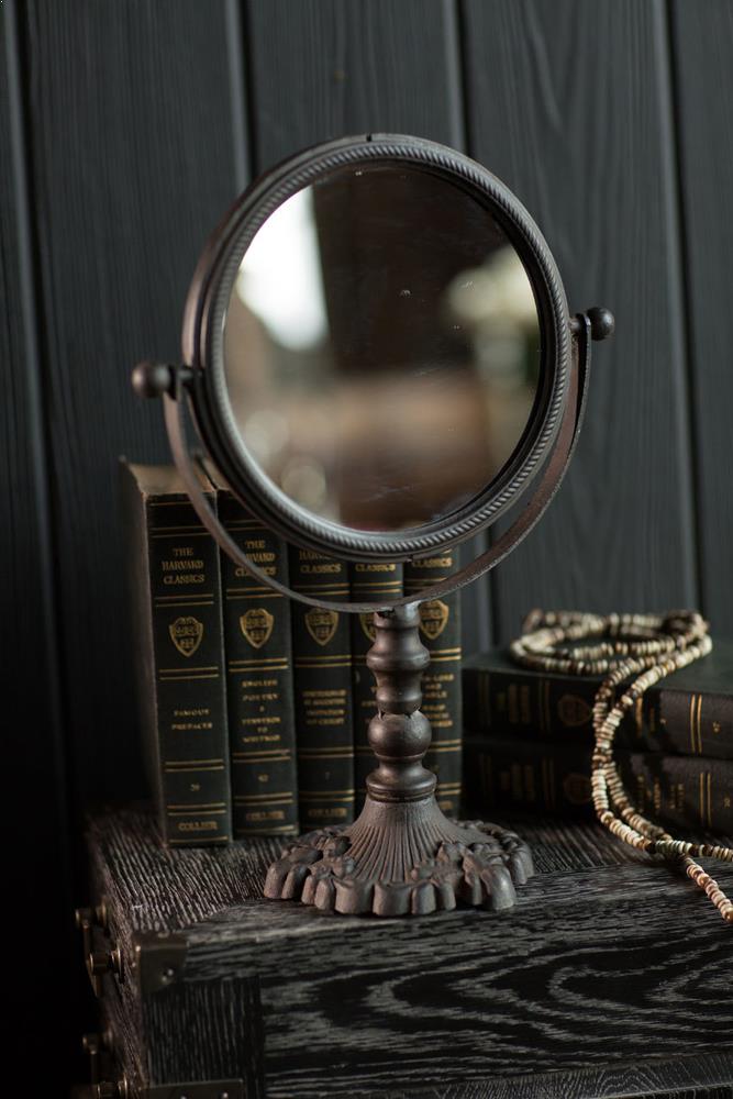 Vagabond Vintage Round Cast Iron Pivoting Mirror | Modishstore | Mirrors