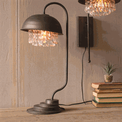 Kalalou Metal Dome Table Lamp With Gems Detail | Modishstore | Table Lamps