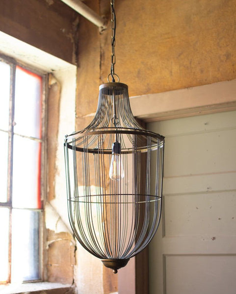 Kalalou Large Cage Pendant Light | Modishstore | Pendant Lamps