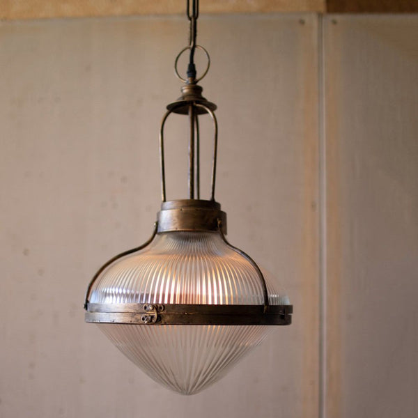 Kalalou Metal & Glass Dome Pendant Light | Modishstore | Pendant Lamps