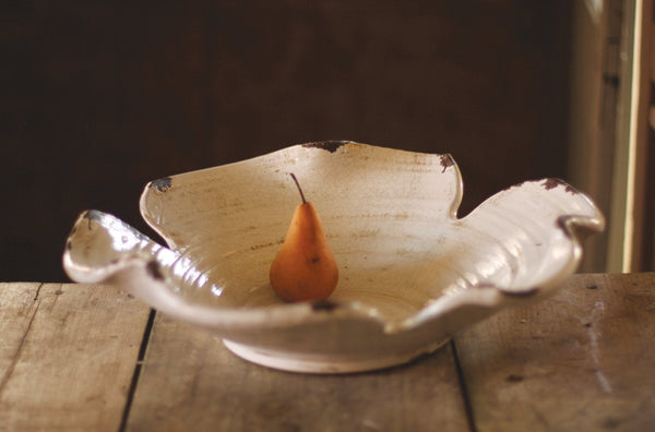 Kalalou Giant White Ceramic Leaf Bowl | Modishstore | Decorative Bowls