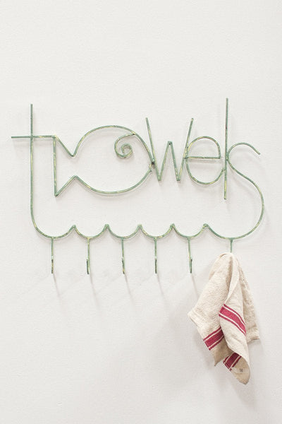 Kalalou Turquoise Metal Fish Shaped Towel Rack-2