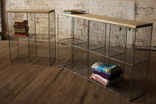 Kalalou Cubby Console With Wooden Top | Modishstore | Shelves & Shelving Units