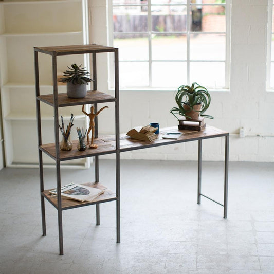 Kalalou Recycled Wood & Metal Work Station | Modishstore | Accent Tables
