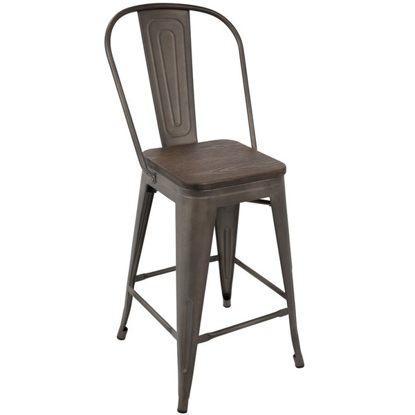 LumiSource Oregon High Back Counter Stool - Set of 2-13