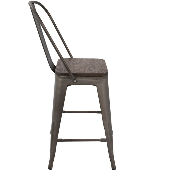 LumiSource Oregon High Back Counter Stool - Set of 2-7