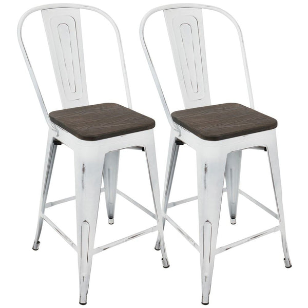 LumiSource Oregon High Back Counter Stool - Set of 2-8