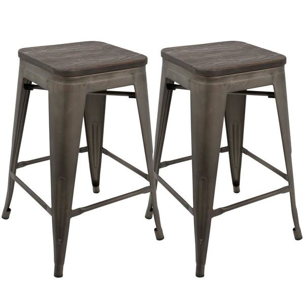 LumiSource Oregon Counter Stool - Set of 2-2