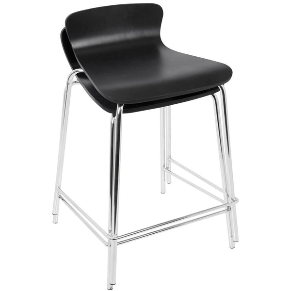 LumiSource Woodstacker Counter Stool - Set of 2-10
