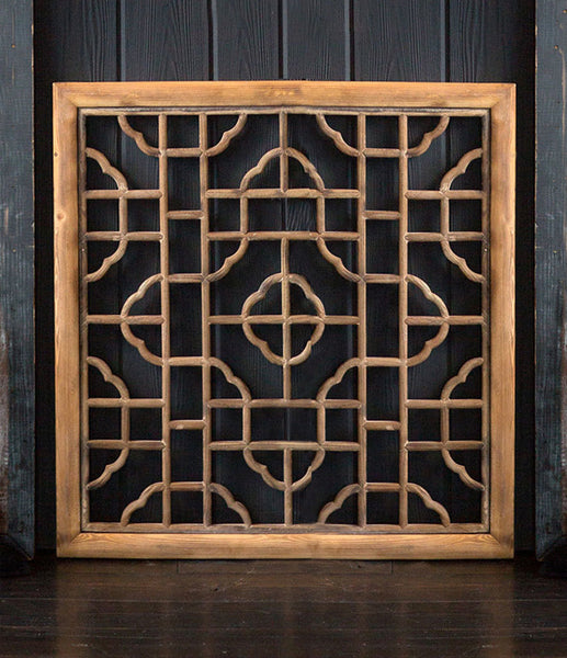 Vagabond Vintage Chinese Wood Screen - Square | Modishstore | Wall Decor