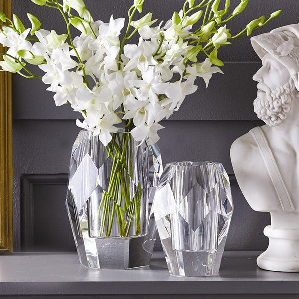 Tozai Home Facets Crystal Vase - 2Pc/Box - Set Of 2