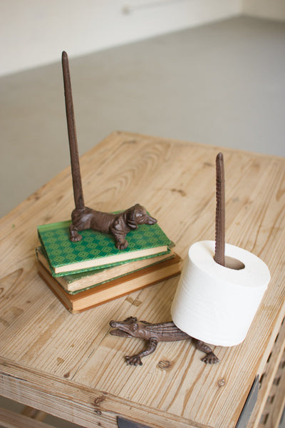 Kalalou Cast Iron Alligator Paper Towel Holder - Set Of 4-2