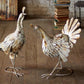 Kalalou Antiqued Distressed White Metal Turkeys - Set Of 2 | Modishstore | Animals & Pets
