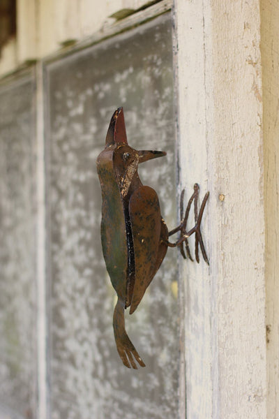 Kalalou Rustic Metal Woodpecker  - Set of 2 | Modishstore | Home Accents