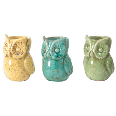 A&B Home Vale Owl Tealight Candle Holder - 3Pc/Box - Set Of 4