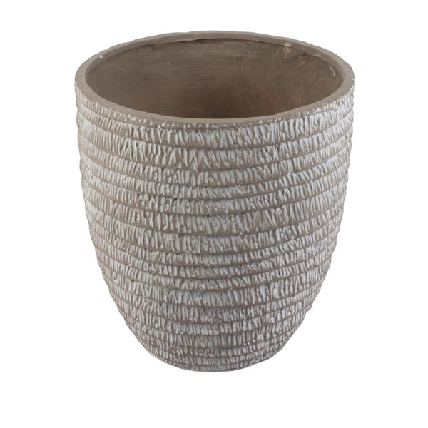 A&B Home Five Round Pots with White Net Finish