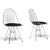 Baxton Studio Avery Mid-Century Modern Wire Chair with Black Cushion (Set of 2)