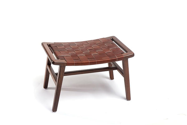 Masaya Wood & Leather Ottoman