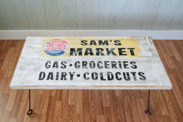 Napa East Vintage Store Sign Coffee Table
