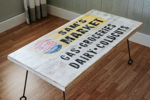 Napa East Vintage Store Sign Coffee Table