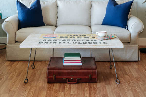 Napa East Vintage Store Sign Coffee Table