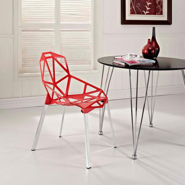 Modway Connections Dining Side Chair - Red | Dining Chairs | Modishstore