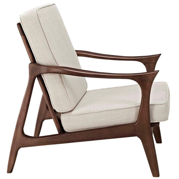 Modway Paddle Upholstered Lounge Chair - Brown | Lounge Chairs | Modishstore-3