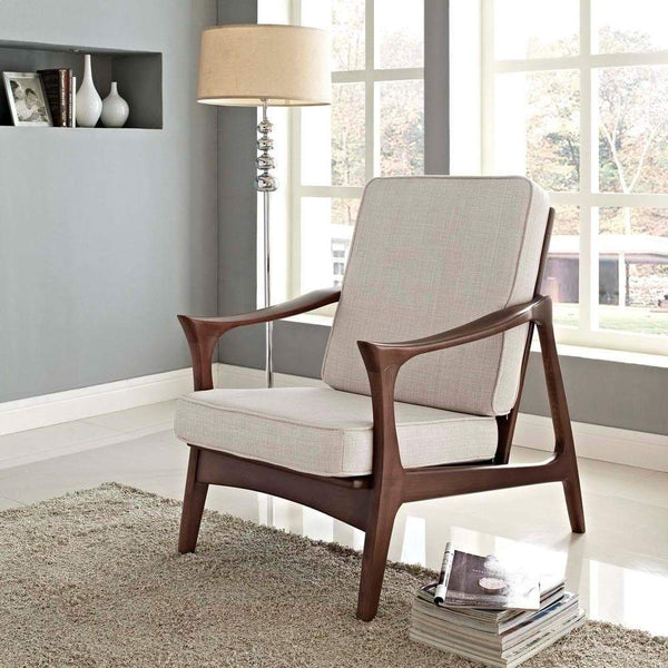 Modway Paddle Upholstered Lounge Chair - Brown | Lounge Chairs | Modishstore